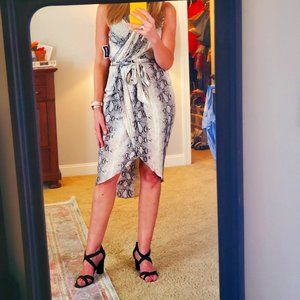 Paper Heart Snake Print Dress, M